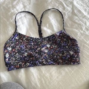 lululemon athletica Floral Sports Bra - Black and Purple